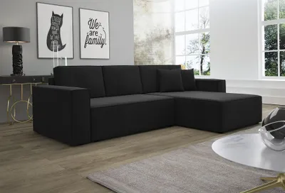 Produktbild von Ecksofa Schlafsofa Sofa CONOR Stoff Kronos Anthrazit Ottomane Rechts