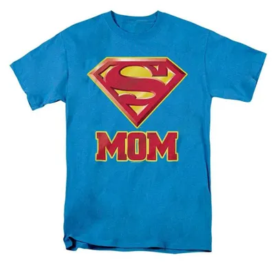 Produktbild von Superman - "Super Mom" T-Shirt für Herren/Damen Uni TV36831 (XL) (Türkis)