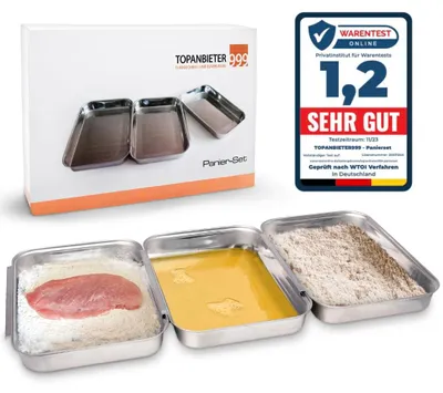 3-teiliges Paneerschalen-Set aus Edelstahl, 15x3 cm, spülmaschinengeeignet