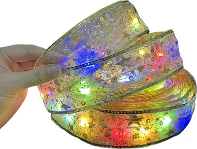 Produktbild von Lichterkette mit batteriebetriebenen Schleifen für Weihnachtsbäume, ideal für drinnen und draußen, Weihnachten, Hochzeiten, Silvester und andere Feiertage