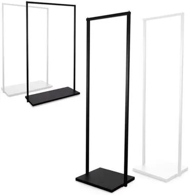 Productafbeelding van Kledingrek Vrijstaand - Zwart 50 cm Breed - Metaal Staal - Poedercoating - Voor Jassen - Garderoberek