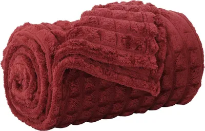 Produktbild von vidaXL Überwurfdecke Bordeauxrot 240 x 220 cm Fleece