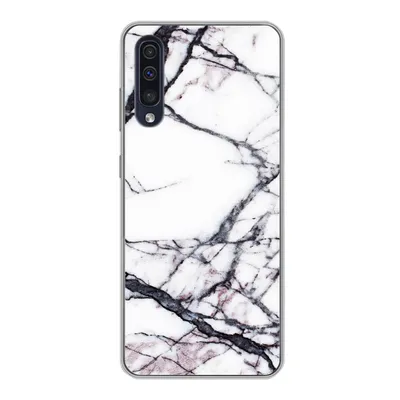 Produktbild von MuchoWow® Handyhülle Schutzhülle Hülle für Samsung Galaxy A30s Marmor - Weiß - Stein Silikon Softcase Handy Hülle - Karteninhaber