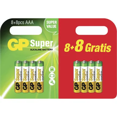 Produktbild von 8+8 GP Super Alkaline AAA Micro LR03 SUPER VALUE Blister