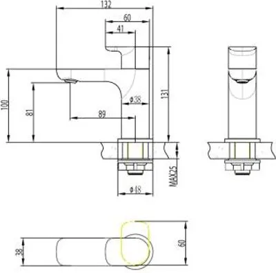 Produktbild von Villeroy & Boch TVW104002000K5 Kaltwasserarmatur O.novo TVW104002000