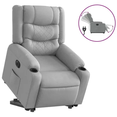 Immagine prodotto di Poltrona Reclinante Alzapersona Elettrica Grigio Chiaro Tessuto