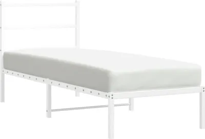 Produktbild von vidaXL Metallbett ohne Matratze mit Kopfteil Weiß 75x190 cm