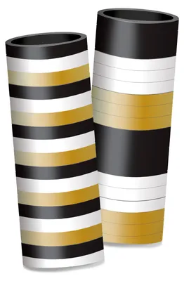 Produktbild von 2 Luftschlangen schwarz weiß gold Silvester Neujahr