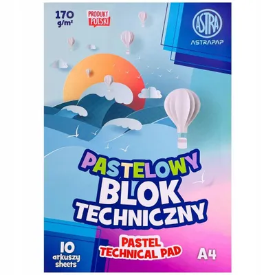Zdjęcie produktu dla Pastelowy Blok rysunkowy 170g/m2 A4, 10 arkuszy