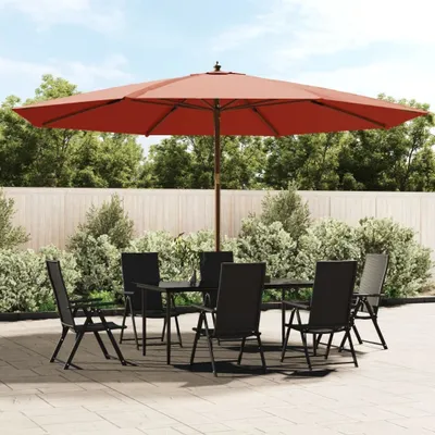 Imagen del producto de Maison Exclusive: Sombrilla con mástil de madera, color terracota, 400x273 cm