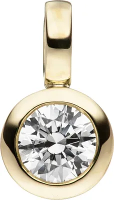 Produktbild von Kleiner Solitär Anhänger rund 333 Gold Gelbgold mit Zirkonia weiß Halsschmuck