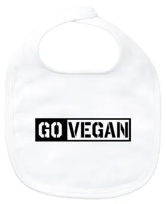 Produktbild von Huuraa Baby Lätzchen Go Vegan Modern White Klettverschluss Baumwolle Latz Geschenkidee
