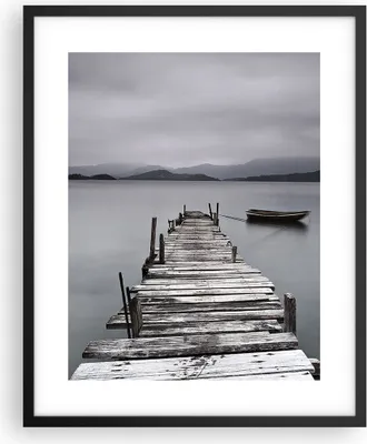 Produktbild von Gerahmtes Poster - Schwarzer Rahmen - Brücke See - 40x50 cm - Wand Bild - Wanddeko - Wandbilder - Kunstposter - Wandposter - Bilderrahmen - Bilder - Kunstdruck - Wandbild - P2BPA40x50-3547