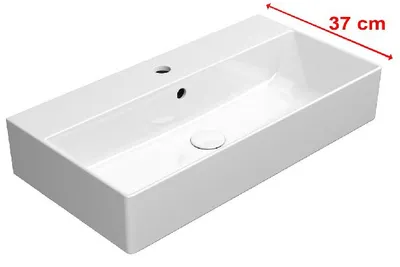 Obrázok produktu pre Sapho GSI Kube X - Umývadlo 700x370 mm, s prepadom, otvor na batériu, ExtraGlaze, biela 9455111