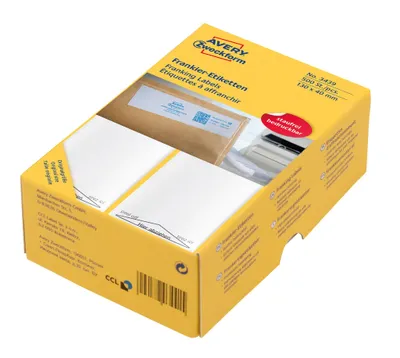 Obrázek produktu pro Avery Zweckform Franking Labels - permanentní samolepicí štítky - bílé - 130 x 40 mm - 500 štítků (3439)