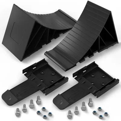 Image de Supports avec éléments de fixation - Lot de 2 pour remorques et caravanes