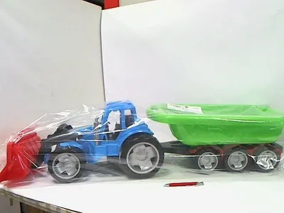 Immagine prodotto di Bulldozer da giardino per bambini XXL con rimorchio