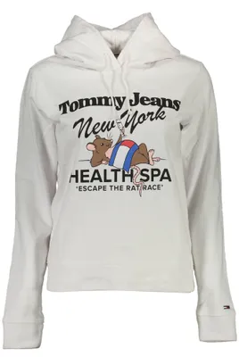 Produktbild von Eleganter Damenpullover: Weißes Sweatshirt mit Kapuze und Stickerei