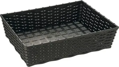 Zdjęcie produktu dla APS Wicker Look Brot-/Obstkorb, schwarz, Höhe: 100 mm, Länge: 395 mm