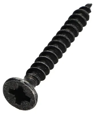 Produktbild von Spanplattenschraube Senkkopf Pozi 4X35 Stahl schwarz verzinkt