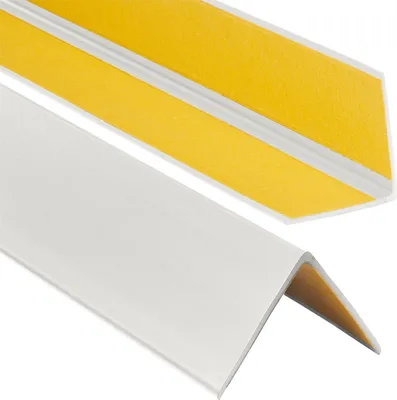 Produktbild von ProfiPVC Winkelprofil Selbstklebend Kunststoffwinkel aus PVC-Gummi, elastischer Kantenschutz, Eckschutzprofil, einfache Montage - 50x50mm 0,70 m, Hellgrau