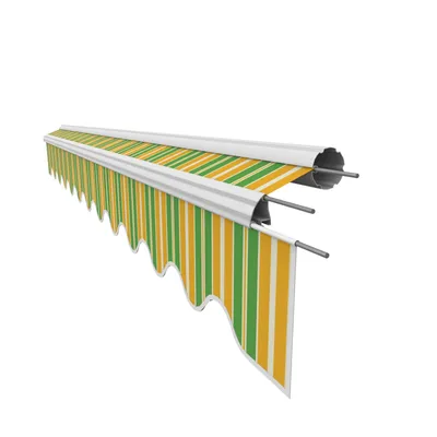 Produktbild von Leudus Markisenstoff mit Volant für 4x3m Markisen Markisenersatzstoff Markisentuch Sonnenschutz fertig genäht (3,83x3m SPD043)