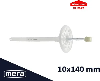 Obrázek produktu pro Šroubová kotva pro polystyren a minerální vlnu s hladkým ocelovým dříkem a dlouhou dilatační zónou 10x140 200 ks.