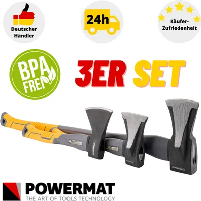 Produktbild von Axt 3er Set Spaltaxt Spaltbeil Spalthammer Handbeil Fiberglas  PM-SKC-Z3M