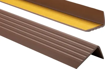 Produktbild von ProfiPVC Treppenkantenprofil Selbstklebend aus PVC Winkelprofil Kantenschutz Anti-Rutsch Treppenkanten-Schutzprofil 41x25mm 1,50m, Braun