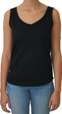 Produktbild von Offline Damen Top, schwarz, V-Ausschnitt, lang, locker, atmungsaktiv, weich, Baumwolle