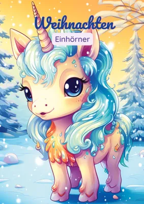 Produktbild von Malbuch für Kinder mit Einhörnern und Weihnachtsmotiven