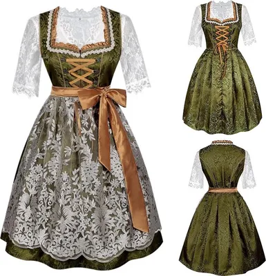 Produktbild von INF Grünes Dirndl Kleid - Traditionelles bayerisches Kostüm M