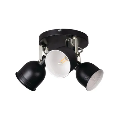 Image de Kanlux DERATO 8W Plafonnier noir, 3 flammes, E14, intensité lumineuse variable, 42.8cm