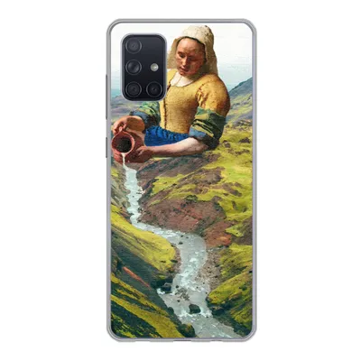 Produktbild von MuchoWow® Handyhülle Schutzhülle Hülle für Samsung Galaxy A51 Milchmädchen - Natur - Vermeer Silikon Softcase Handy Hülle - Schutzabdeckung