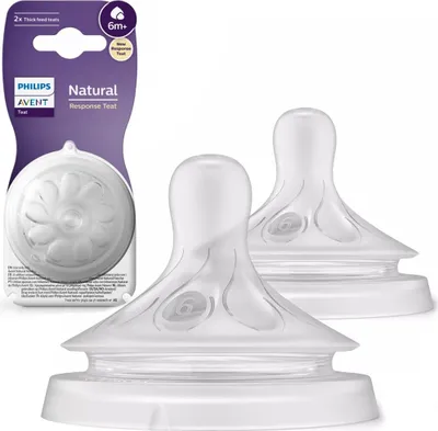 Produktbild von Philips AVENT Natural Response SCY966/02 Sauger 6, dickflüssige Nahrung, 2er-Pack, Kieferorthopädisch, Anti-Kolik-Ventil, 2 Stück(e)