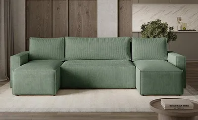 Produktbild von Ecksofa LIVIO U mit Schlaffunktion und Bettkasten – Moderne Wohnlandschaft in U-Form - POSO 14