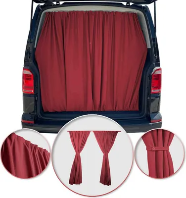 Zdjęcie produktu dla Wykonane na miarę zasłony przeciwsłoneczne do VW Grand California H3 zasłony tylnej klapy czerwone