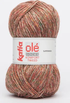 Produktbild von KOMFORT TWEED von Katia - ROST/GRÜN/GELB (67) - 50 g / ca. 210 m Wolle