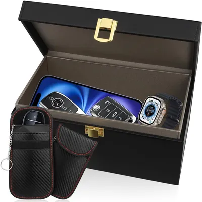Produktbild von Faraday Box XL mit 2 Bags, Keyless Go Schutz, RFID Signalabschirmung, 22x13x10,3 cm