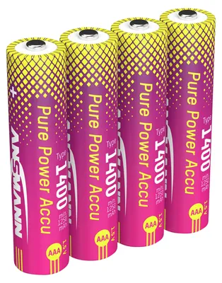 Zdjęcie produktu dla Ansmann 1311-0034, 1400 mAh, Lit, AAA, 1,5 V, Wielobarwny, 4 szt.