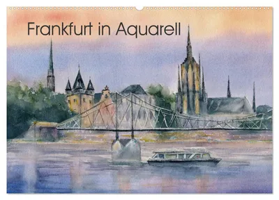 Produktbild von Frankfurt in Aquarell (Wandkalender 2027 DIN A2 quer), CALVENDO Monatskalender