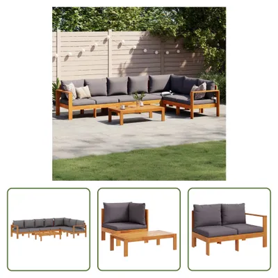 Produktbild von The Living Store 5-tlg. Garten-Sofagarnitur mit Kissen Massivholz Akazie