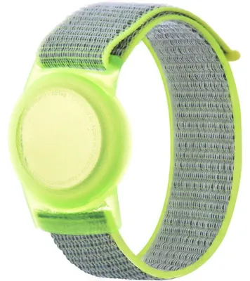Immagine prodotto di Bracciale in nylon per AirTag, colore giallo, regolabile, circonferenza da 120 a 170 mm