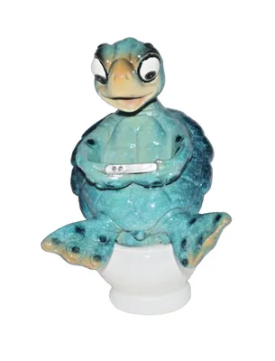 Produktbild von Deko Schildkröte auf Toilette Garten Tier Figur Skulptur Objekt Landschildkröte
