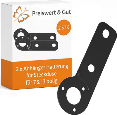 Produktbild von 2 x Steckdosenhalter PKW & Anhänger – Halterung AHK 7/13-polig Metall schwarz