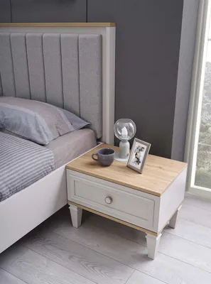 Produktbild von Gruppe Nachttisch Konsolen Holz Beistell Schlafzimmer Grau Nachtkosole