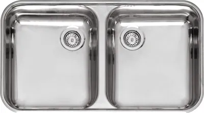 Produktbild von REGINOX Spüle L18 (L) 35D40 KGKG-CC (304) Edelstahl poliert ohne Überlauf / Clean & Care / Doppelbecken