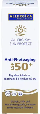 Produktbild von ALLERGIKA Sun Protect Anti-Photoaging LSF 50+ sehr hoher Schutz vor vorzeitiger Hautalterung bei sensibler, trockener Haut, 50 ml Creme
