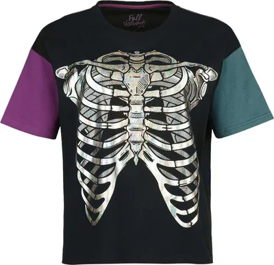 Produktbild von Full Volume by EMP Damen schwarzes T-Shirt mit Foliendruck S