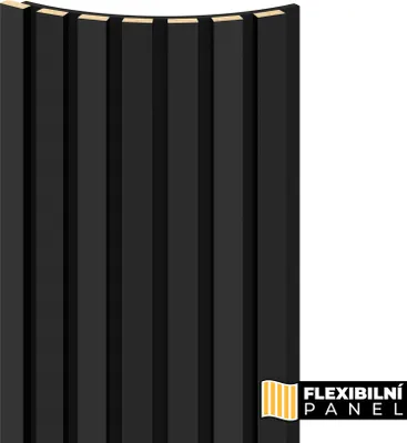 Obrázok produktu pre WALL CONCEPT flexi obkladový panel čierny, čierna plsť + MDF, 2750x285x17 mm, 0,78 m2
